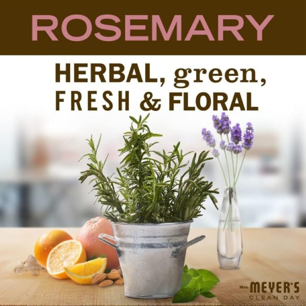 Mrs. Meyer's Clean Day Rosemary soap pump at sink for quick, everyday cleansing.