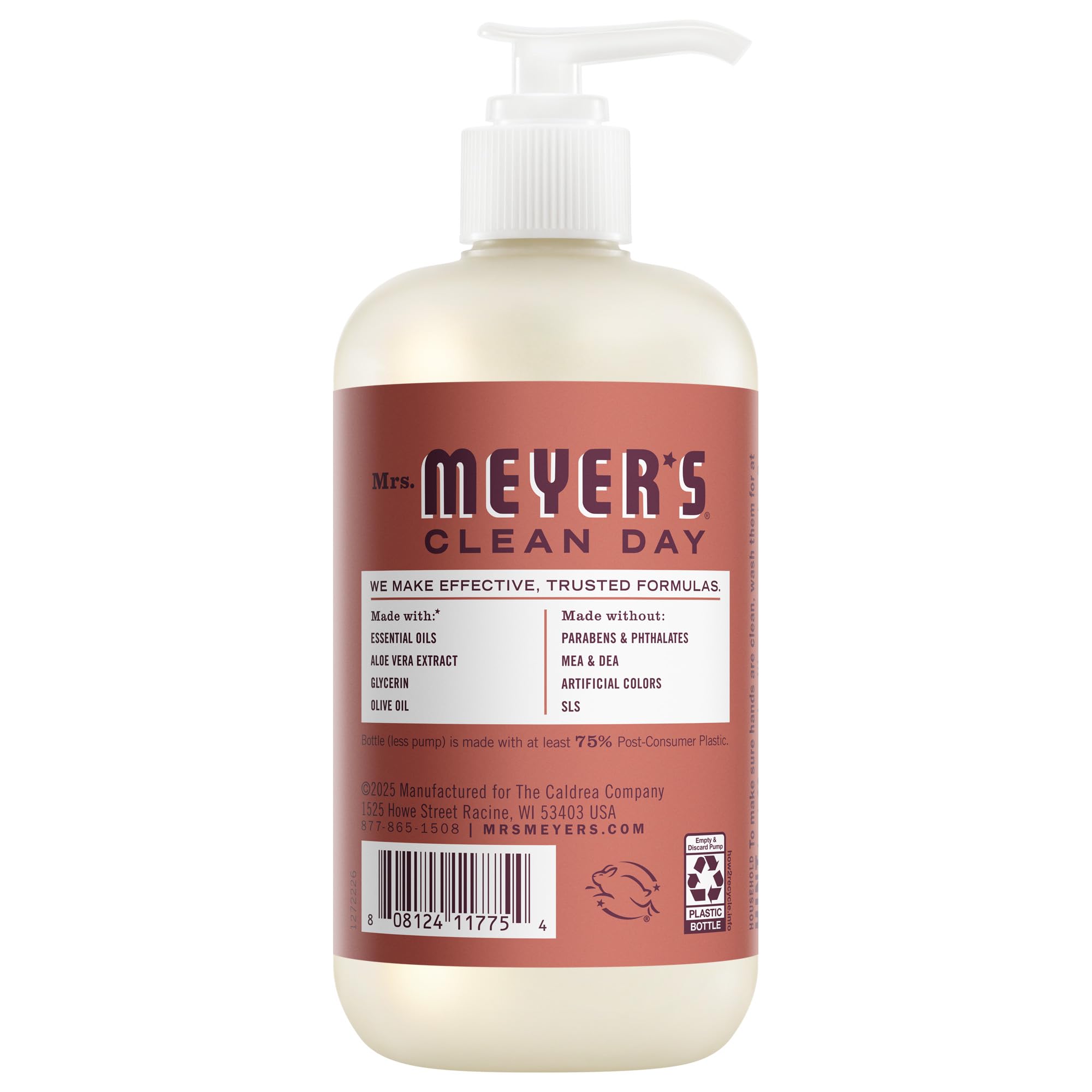Mrs. MEYER'S pump close-up demonstrating ease of dispensing and controlled usage benefit