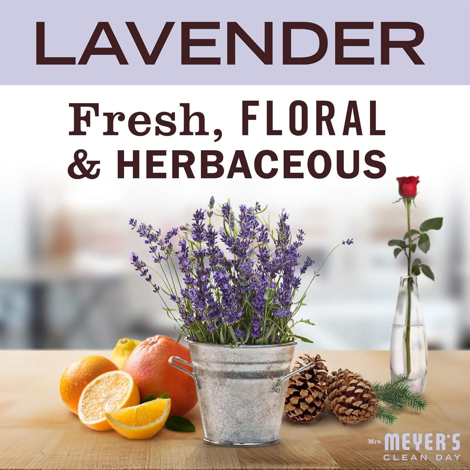 Mrs. Meyer's Lavender refill pouch close-up with eco packaging