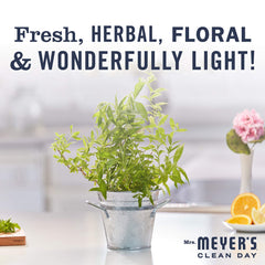 Mrs. Meyer’s lemon verbena label closeup emphasizes fragrance and ingredients