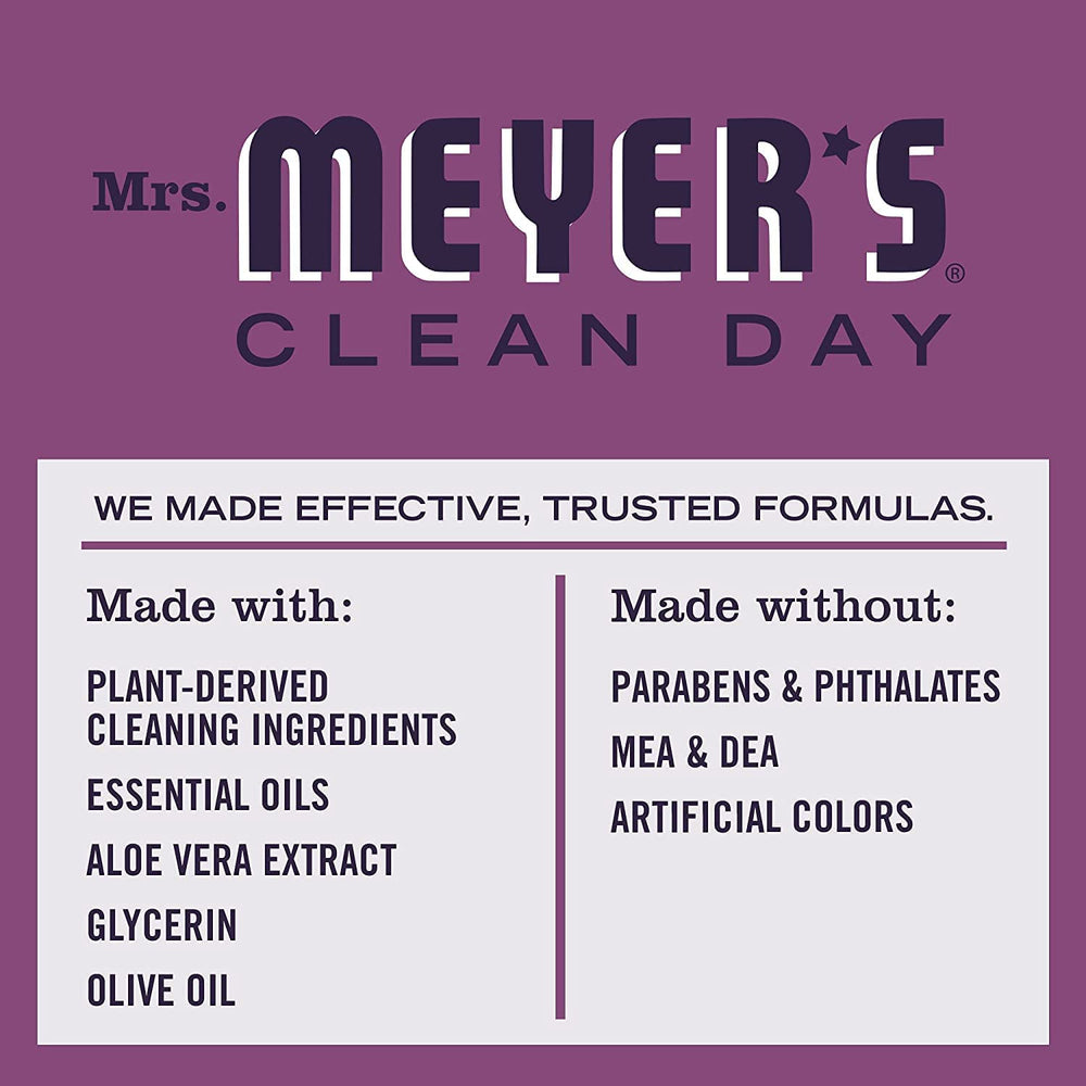 Mrs. Meyer's Oat Blossom ingredients highlighting olive oil for skin comfort