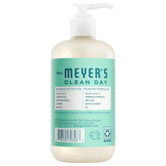 Mrs. Meyer’s Peppermint hand soap bottle featuring cool mint scent and vanilla hint
