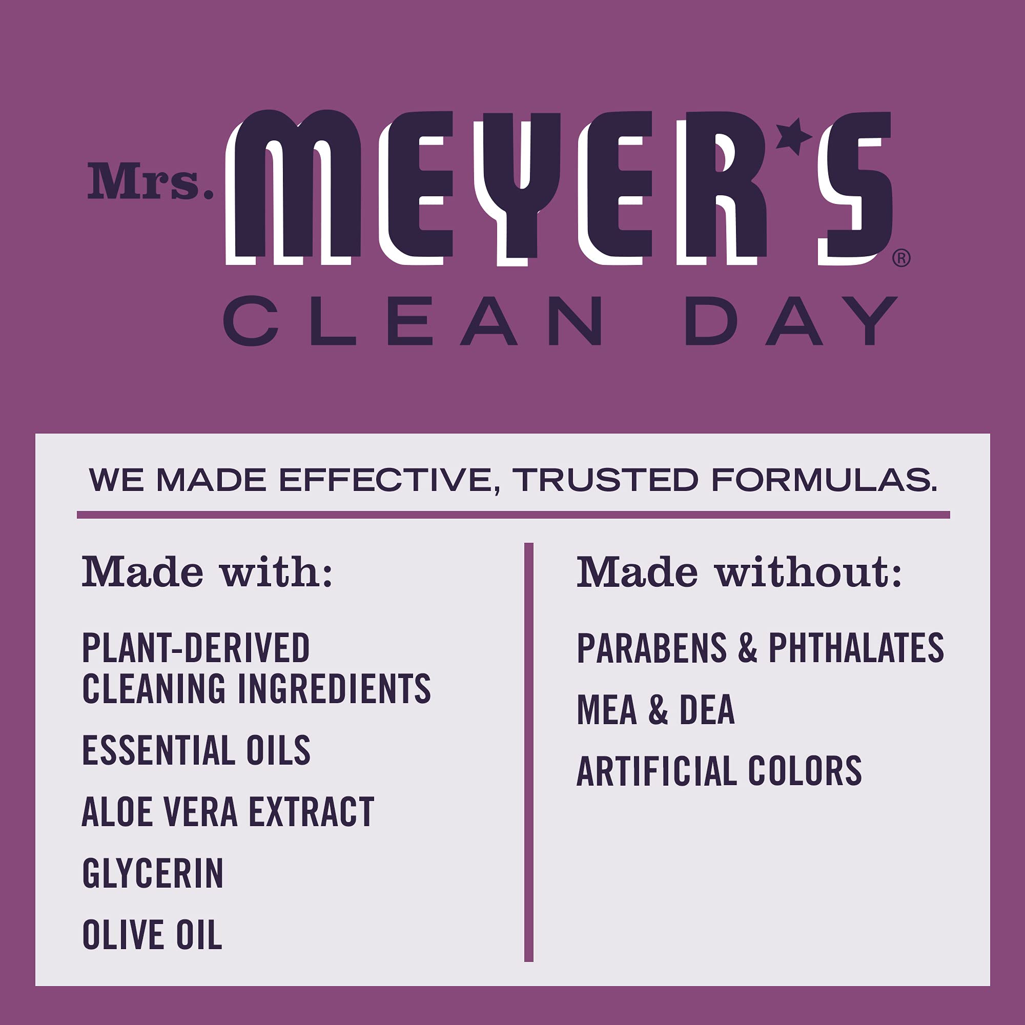 Mrs. Meyer's Plum Berry suds closeup shows moisturizing olive oil and aloe feel