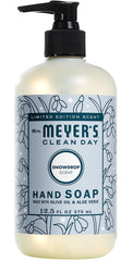 Mrs. Meyer's Snow Drop packaging box highlighting limited-edition winter scent.