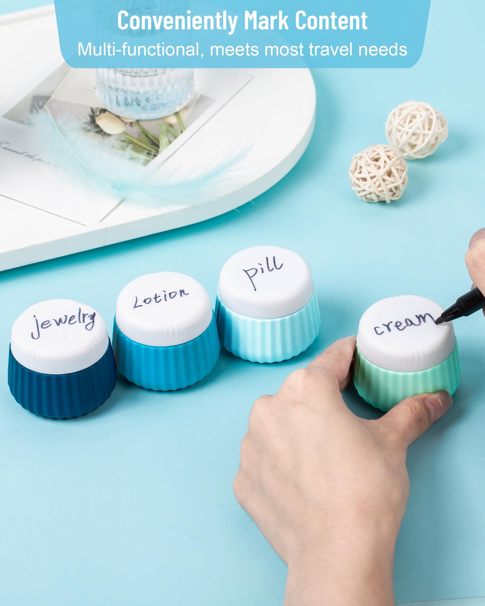 Mrsdry colorful travel containers set aids color-coded organization.