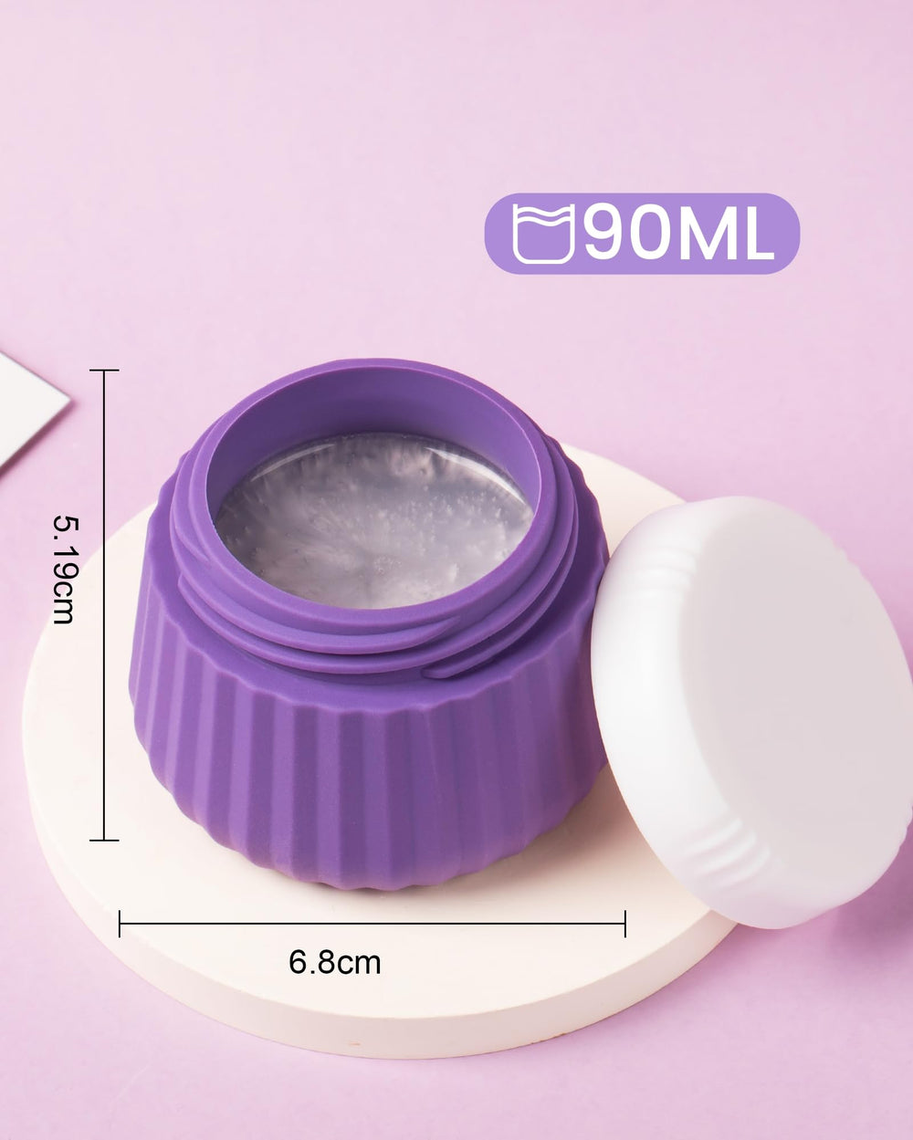 Mrsdry food-grade silicone travel containers offer safe storage for creams and lotions.