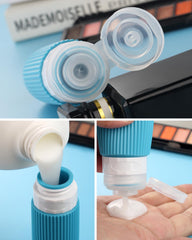 Mrsdry silicone squeeze bottles 3oz demonstrating leak-proof design for secure luggage