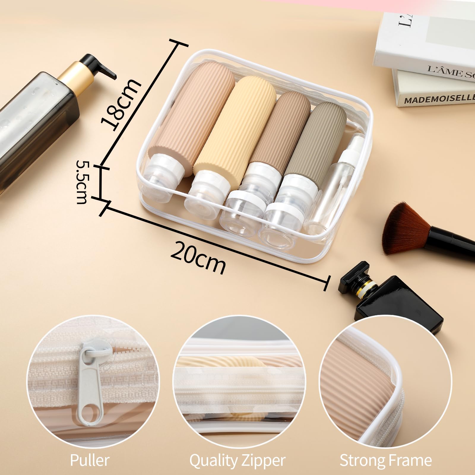Mrsdry spray bottles travel set with fine-mist design for light liquids