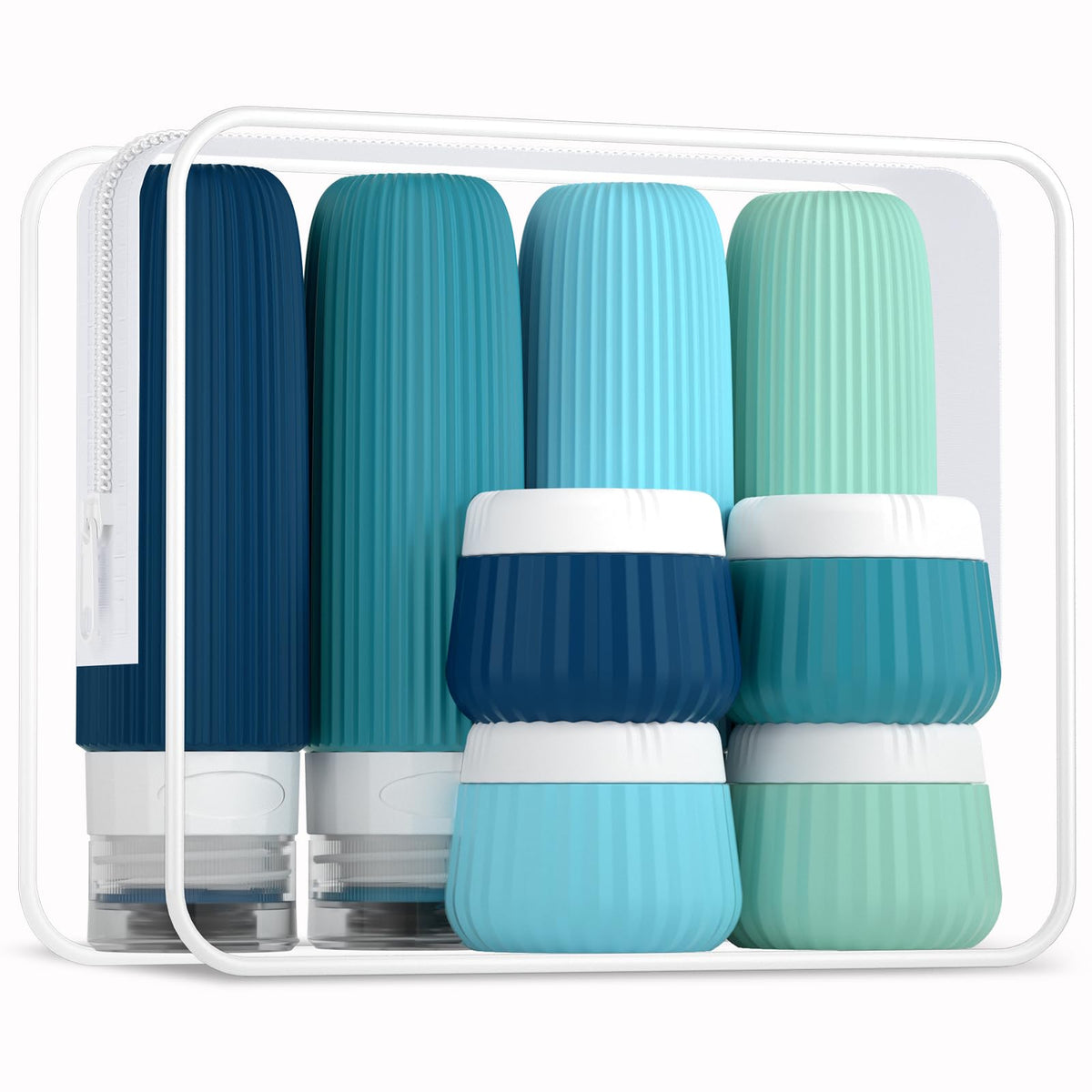 Mrsdry travel bottles set 8pack for organized carry-on toiletries