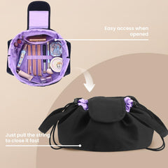Mrsfox water-resistant fabric cleanable for spills and cosmetics on the go.