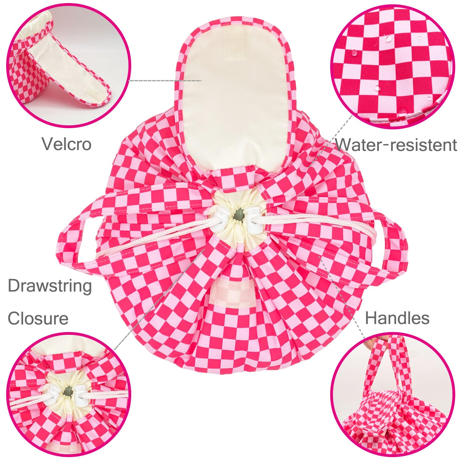 Mrsfox water-resistant fabric close-up highlights durable material and padding.