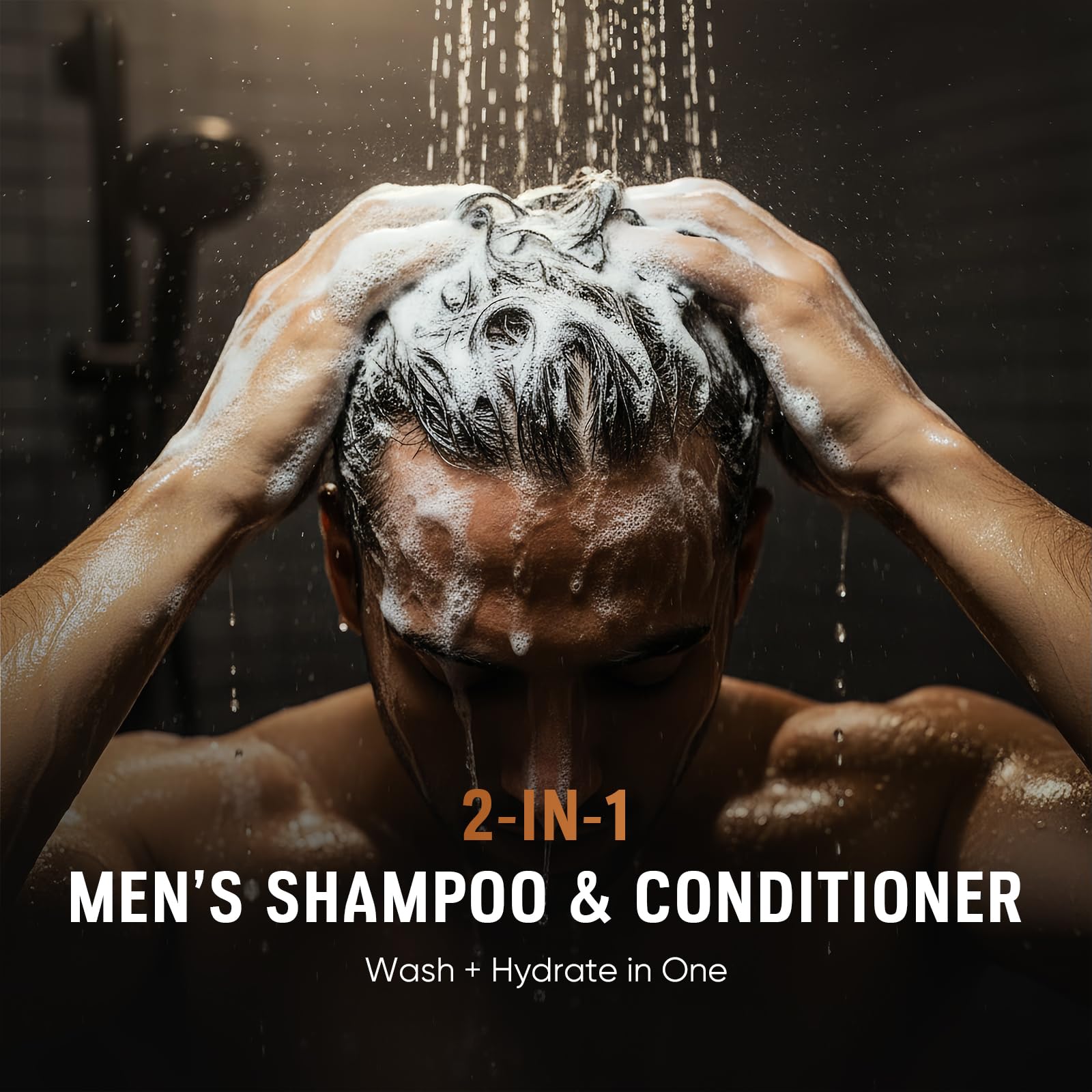 MS.DORYA 2-in-1 shampoo demonstrates time-saving dual-cleansing action.