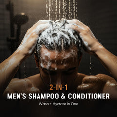 MS.DORYA 2-in-1 shampoo demonstrates time-saving dual-cleansing action.