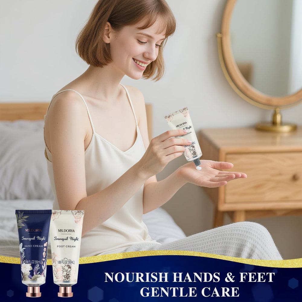 MS.DORYA foot-cream soothes tired feet with rich moisturization.