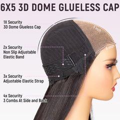 mscoco Wear and Go Glueless Wigs body-wave texture blends with natural hair for versatile styling.