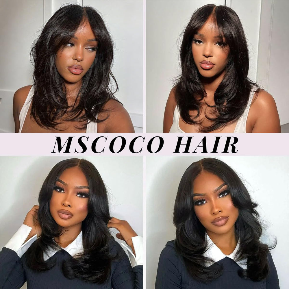 mscoco Wear and Go Glueless Wigs demonstration shows secure fit and comfortable wear.