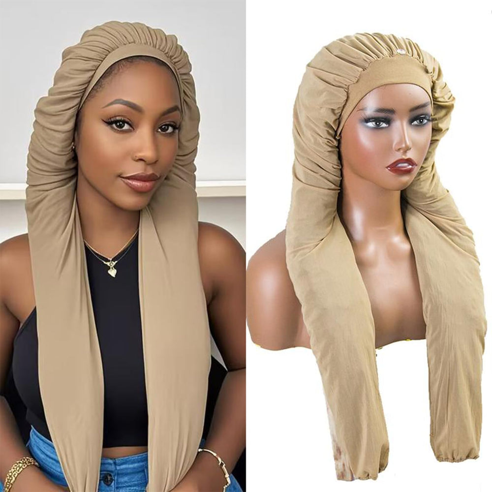 MsFan 2-in-1 long hair and braids protection bonnet for daily use.