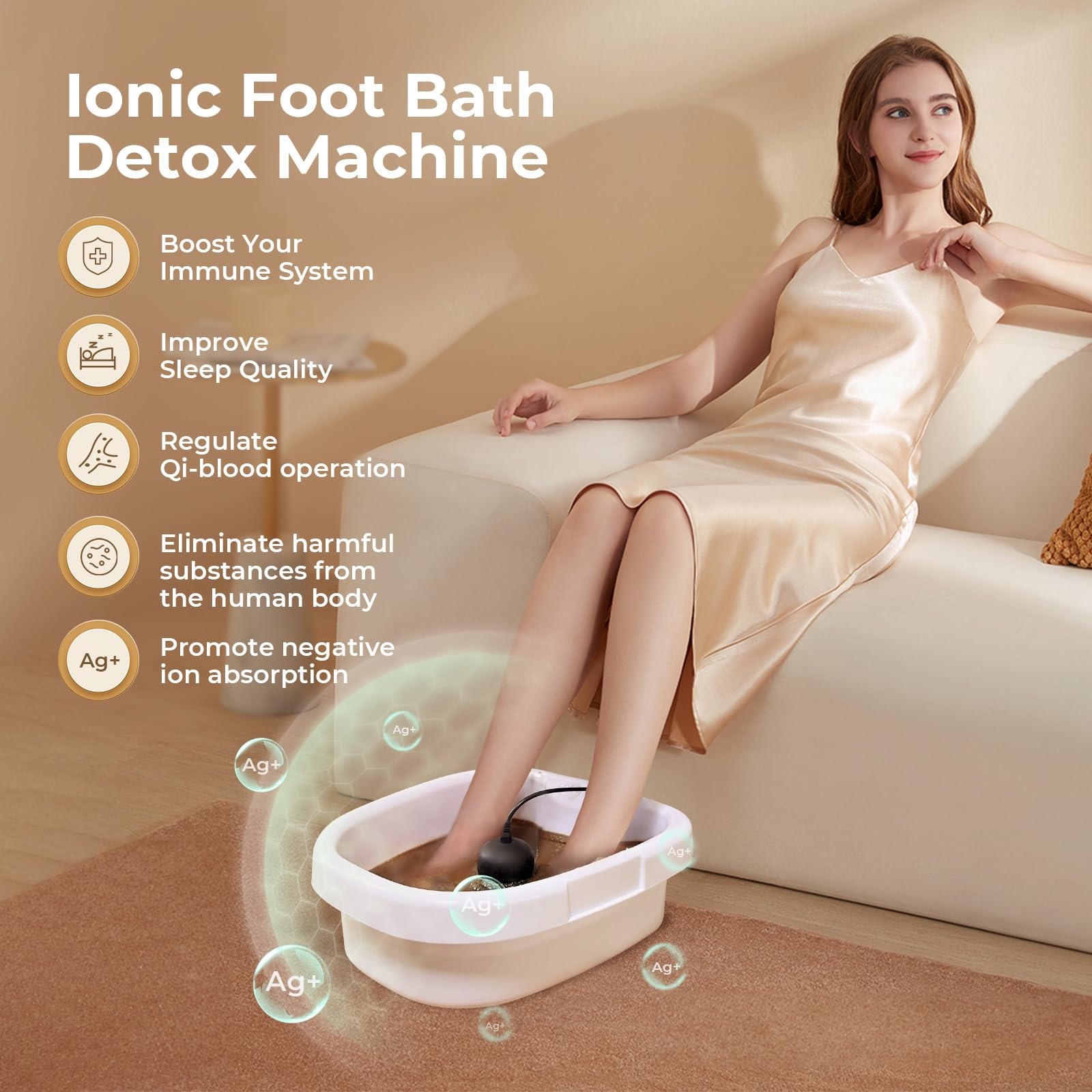 MSFOOT detox bath basin shows a durable, home spa ready design