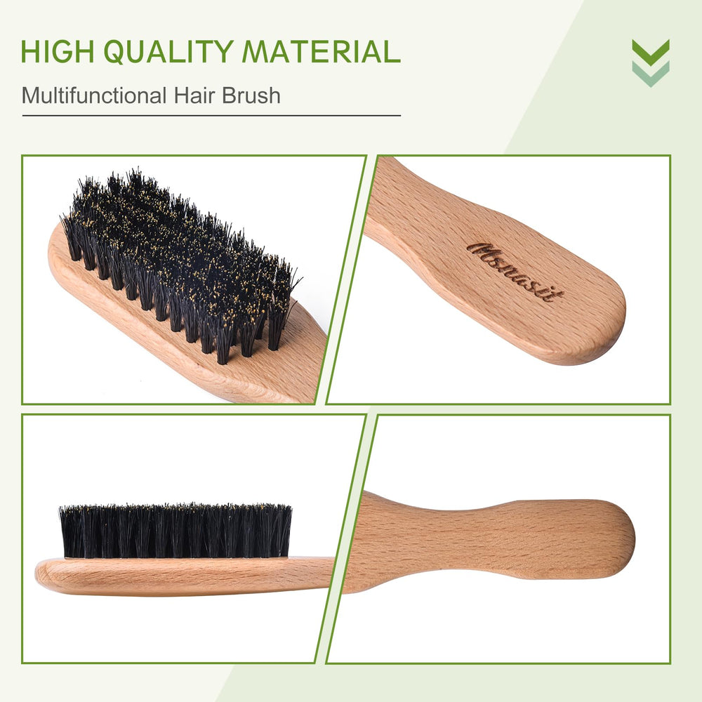 Msnasit ergonomic wood-handle brush ideal for precise styling even when wet