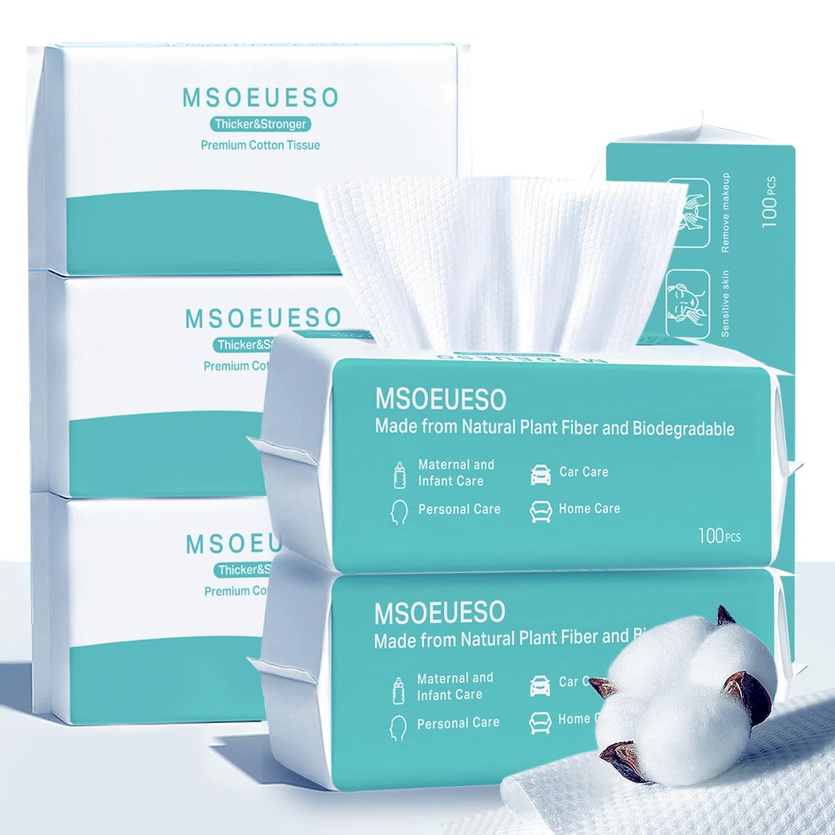MSOEUESO Soft Dry Wipes bag close-up showing portable packaging for on-the-go cleaning.