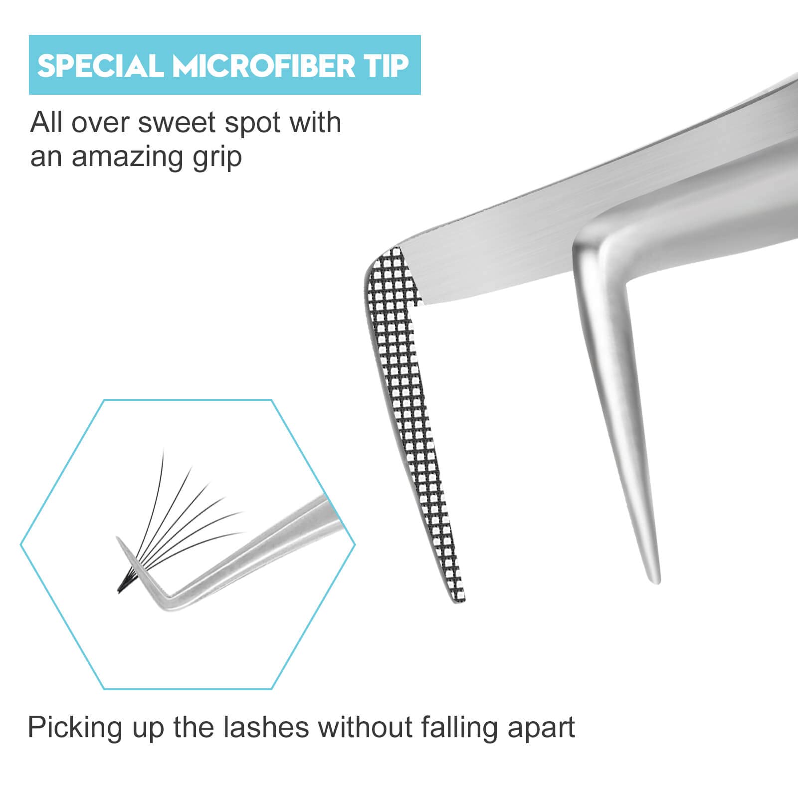 Ms.Queen lash tweezers mega-volume precision for flawless volume sets.