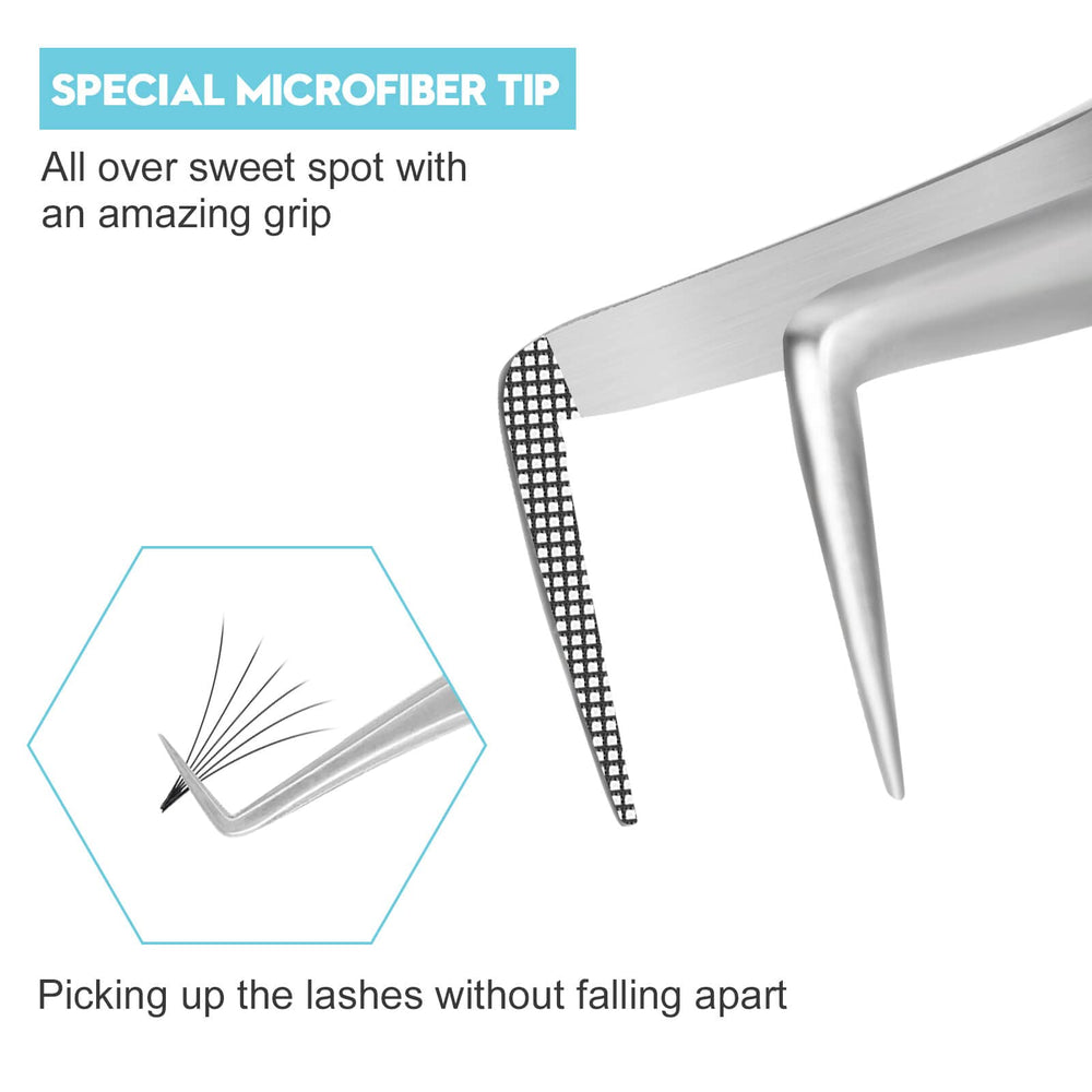 Ms.Queen lash tweezers mega-volume precision for flawless volume sets.
