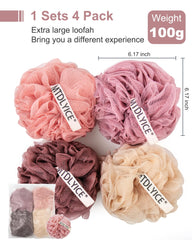 MTDLYICE loofah XXL braided rope hanging demonstrates quick-dry storage.