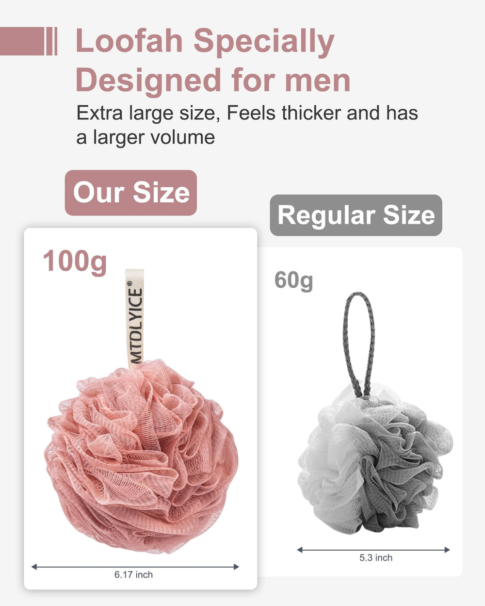MTDLYICE loofah XXL family color suitable for multiple users.