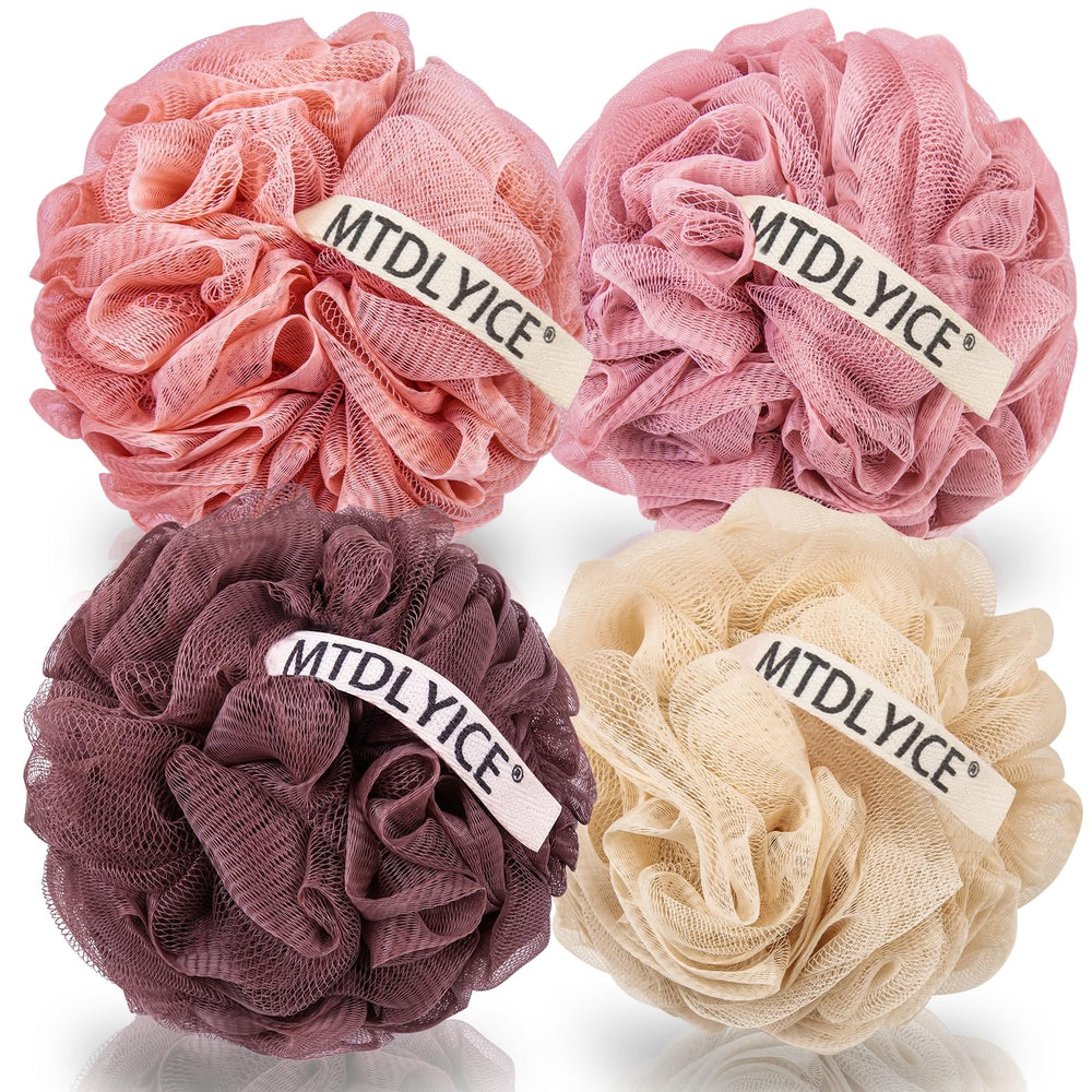 MTDLYICE loofah XXL red soil close-up shows exfoliating texture for gentle cleansing.