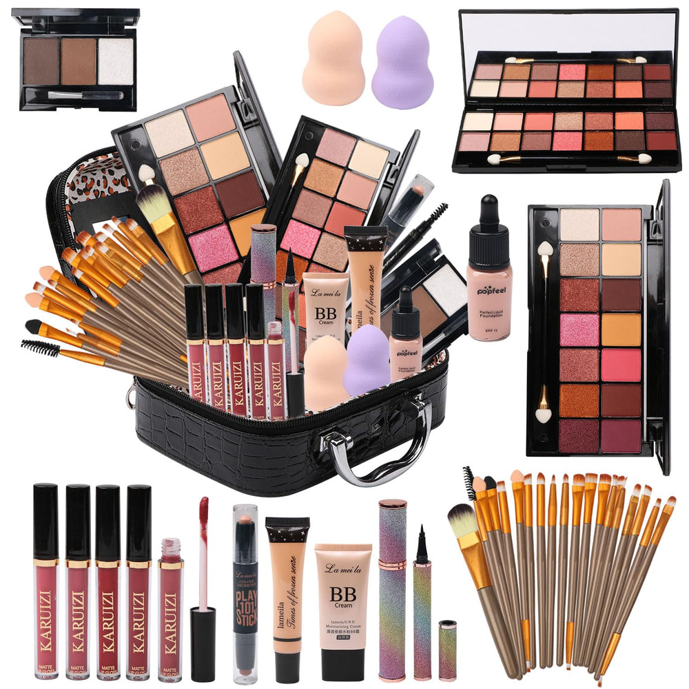 MTDXILTAI makeup kit bag open, convenient travel storage for on-the-go makeup.