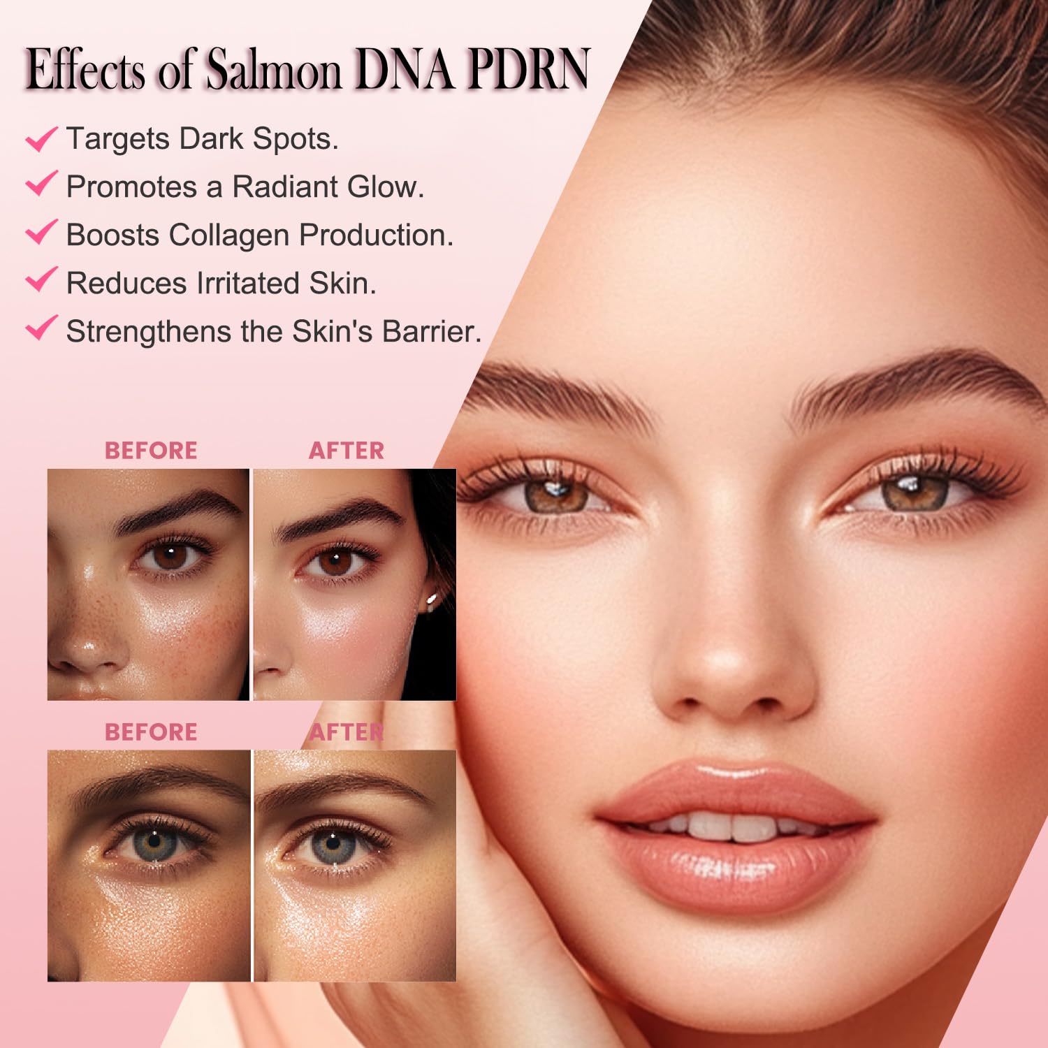 MTMULT Salmon PDRN Serum barrier-boosting formula on skin surface.