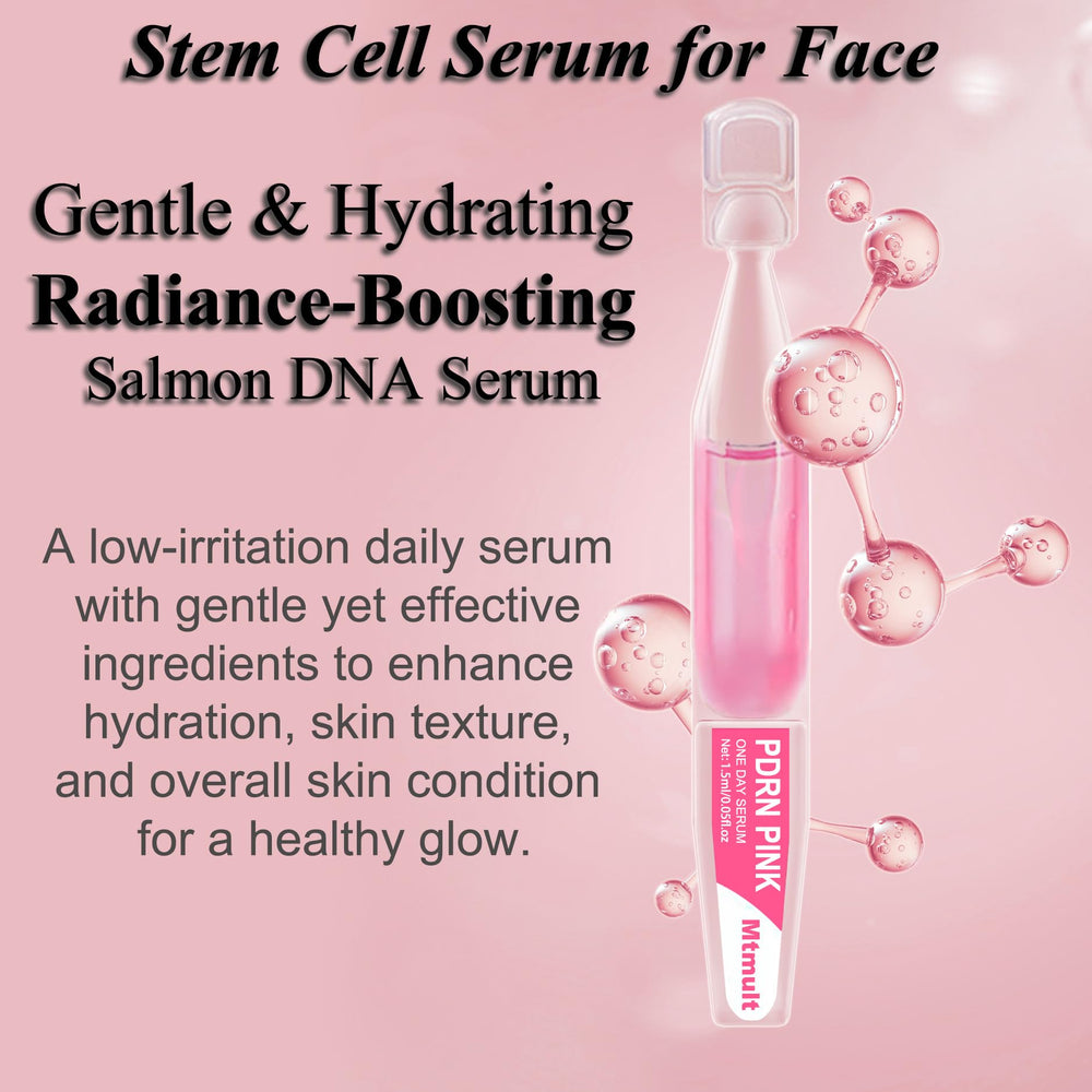 MTMULT Salmon PDRN Serum with hyaluronic acid conveying instant hydration.