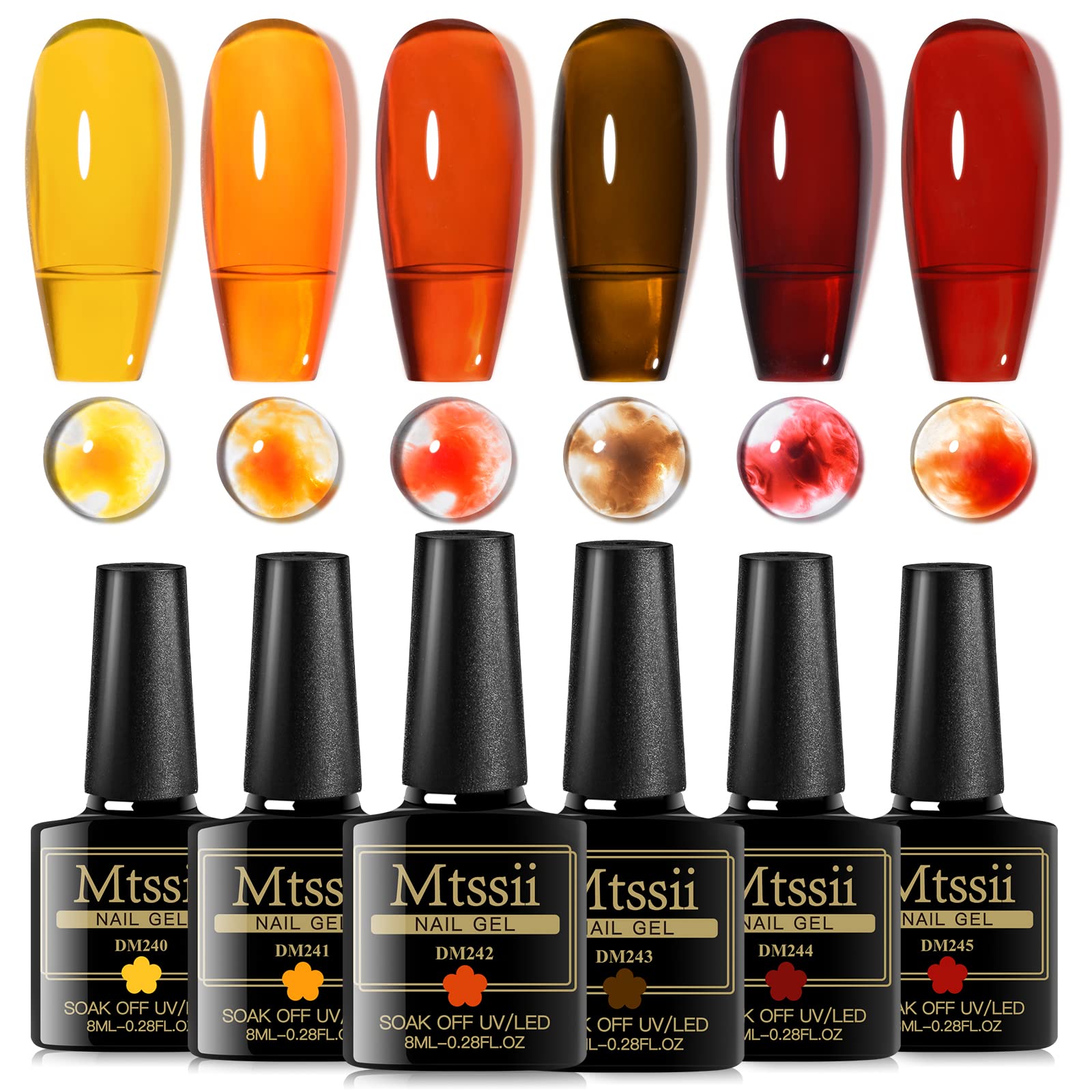 MTSSII Jelly Crystal Gel Nail Polish Amber Glassy Finish for a sophisticated translucent manicure