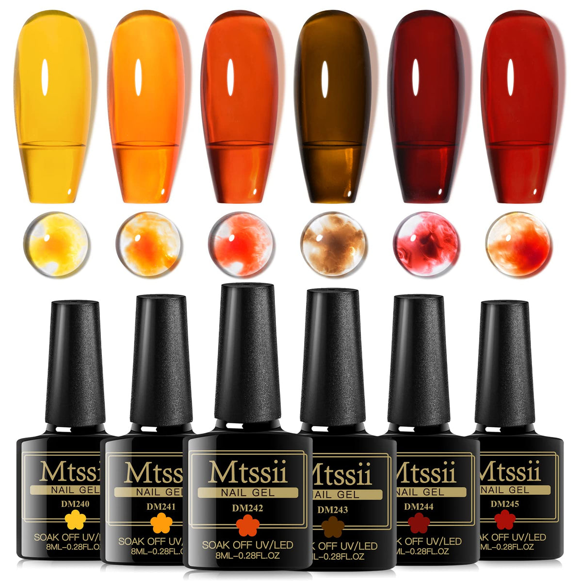 MTSSII Jelly Crystal Gel Nail Polish Amber Glassy Finish for a sophisticated translucent manicure