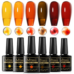 MTSSII Jelly Crystal Gel Nail Polish Amber Glassy Finish for a sophisticated translucent manicure
