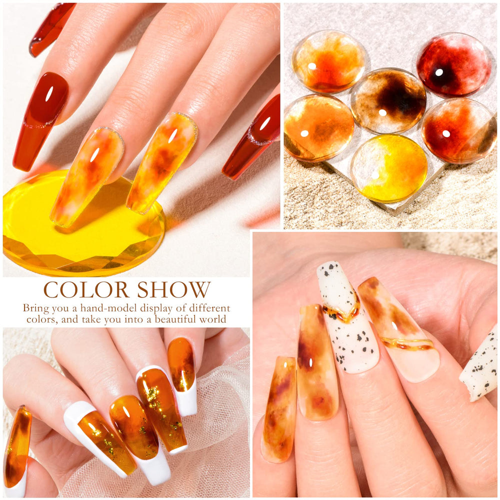 MTSSII Jelly Crystal Gel Nail Polish Coral Orange for bright eye-catching nails