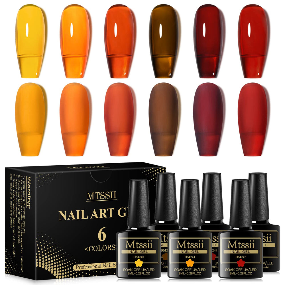 MTSSII Jelly Crystal Gel Nail Polish Tortoise Shell Design for layered nail art