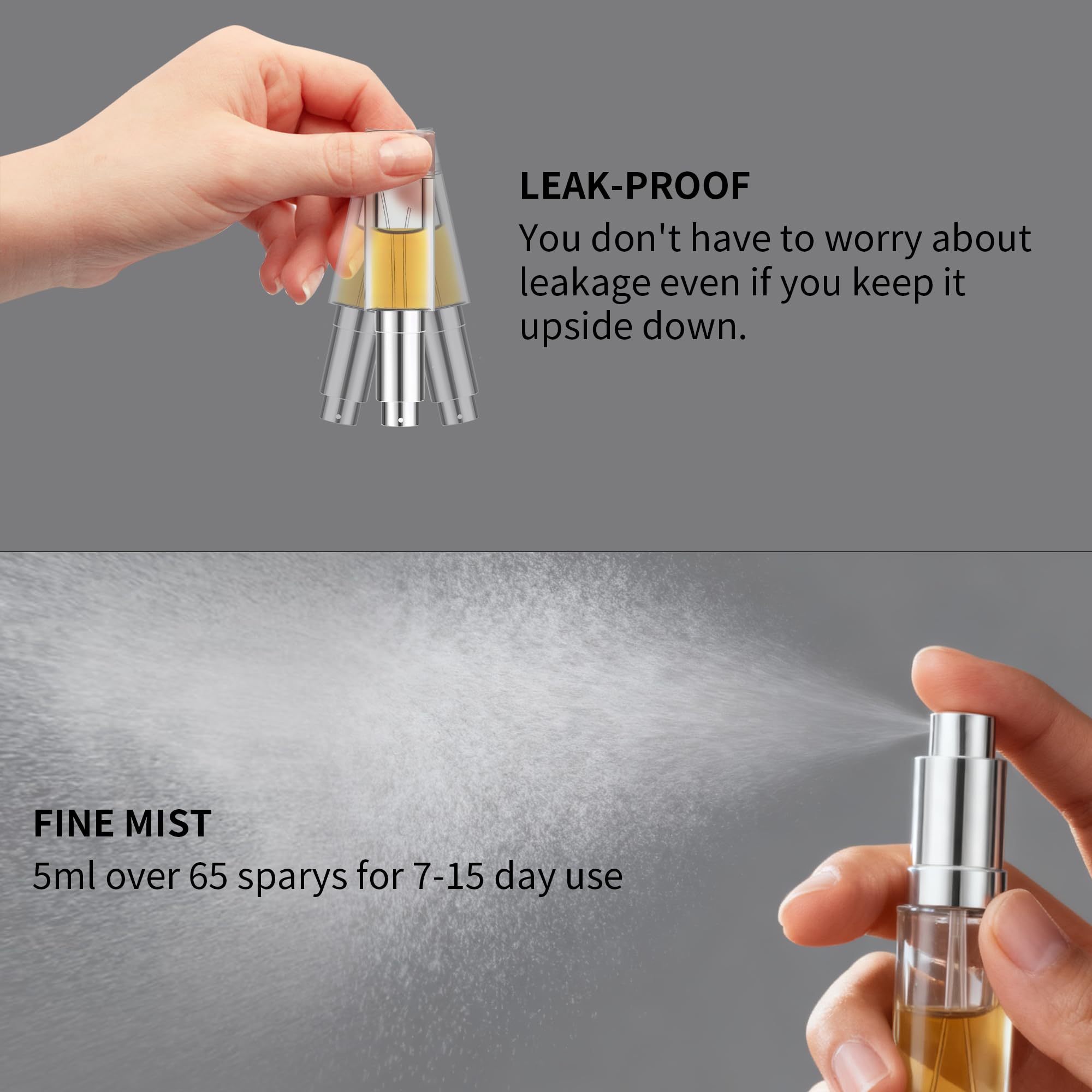 MUB 5ml travel bottle fits purse or pocket for on-the-go scent.