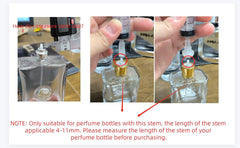 MUB extraction adapter attached for clean perfume transfer.