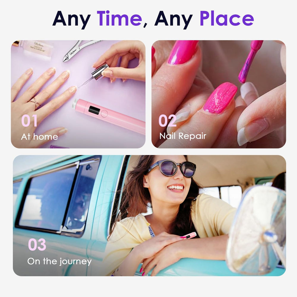 MUCOOS Mini UV light nails pink compatible with French manicures and designs