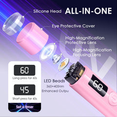 MUCOOS Mini UV light nails pink compact size fits in a bag while traveling