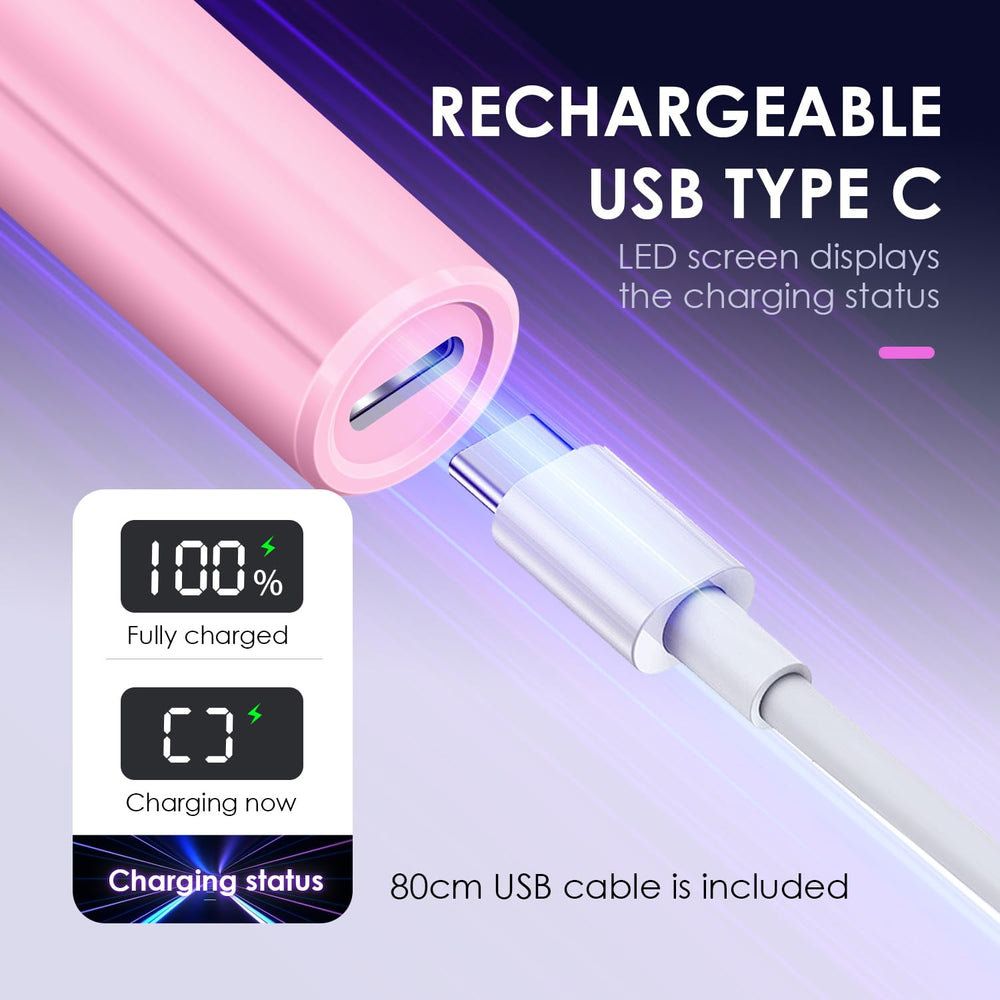 MUCOOS Mini UV light nails pink easy power button use shows cure level