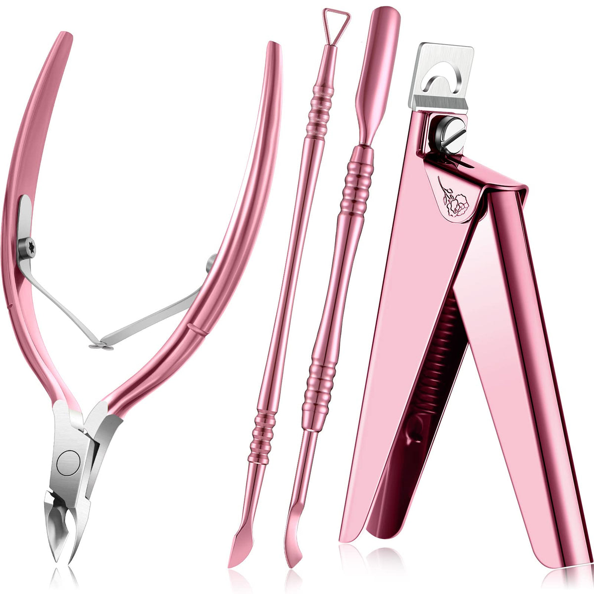 Mudder acrylic nail clippers kit pink rose closeup for precise at-home manicure