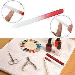 Mudder crystal glass nail file double-sided for smooth edges and keratin sealing.
