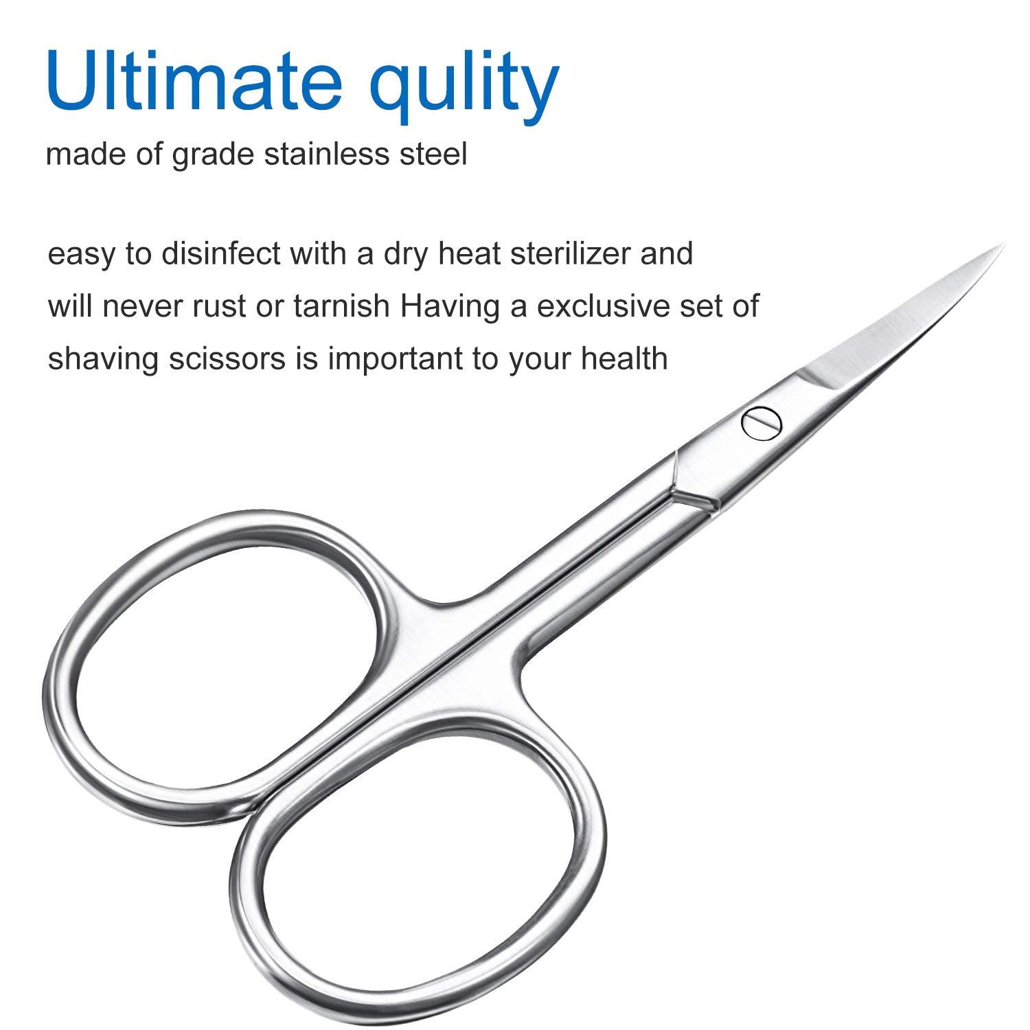 Mudder curved scissors stainless-steel finish provides rust-resistant durability.