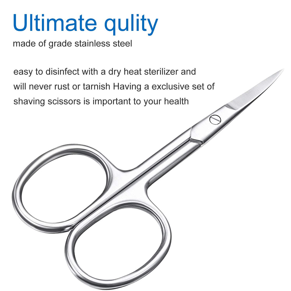Mudder curved scissors stainless-steel finish provides rust-resistant durability.