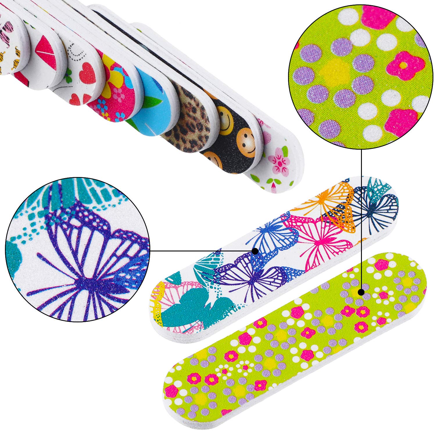 Mudder nail files rainbow-pattern offer colorful motivation during nail care.