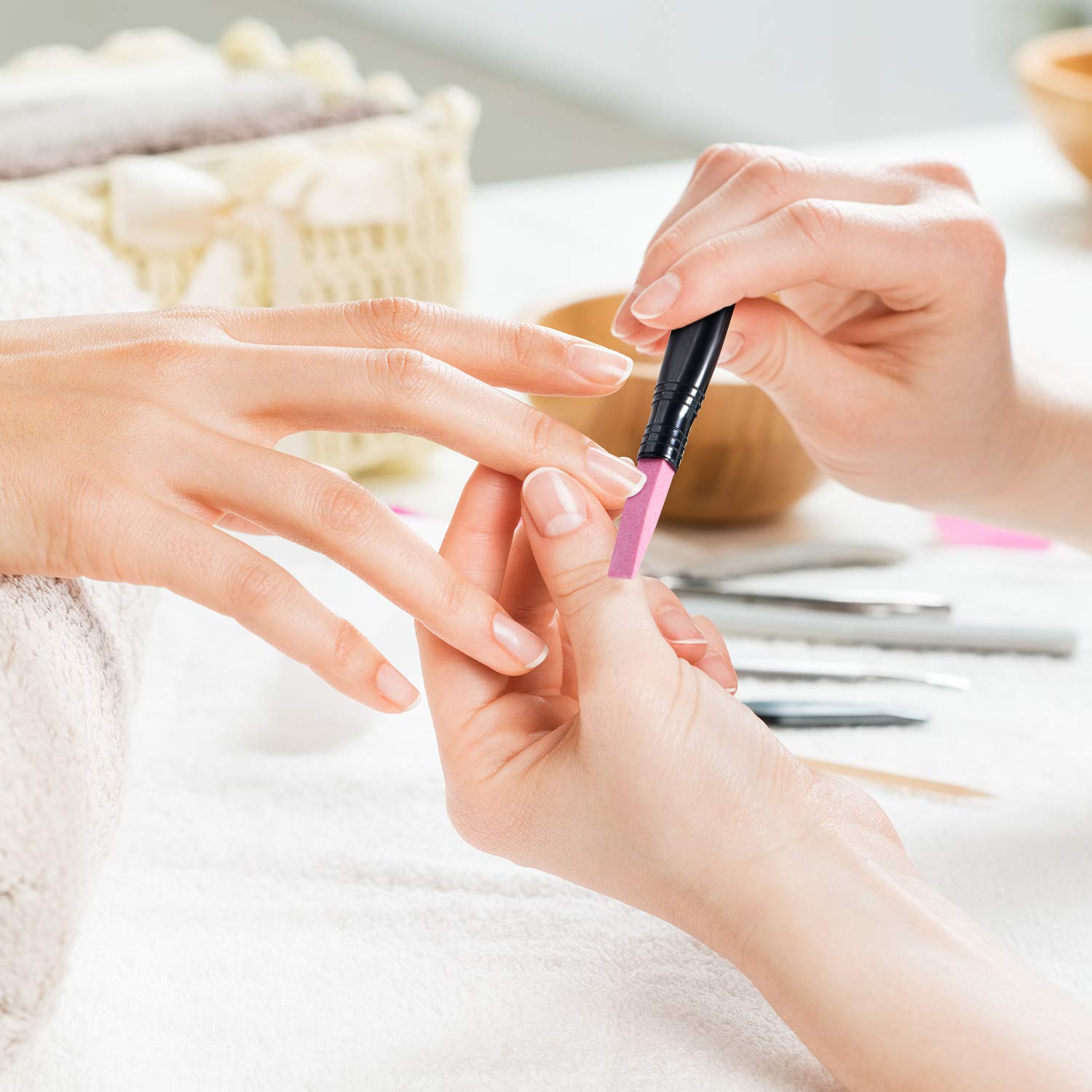 Mudder nail polishing and dead skin removal for smoother nails