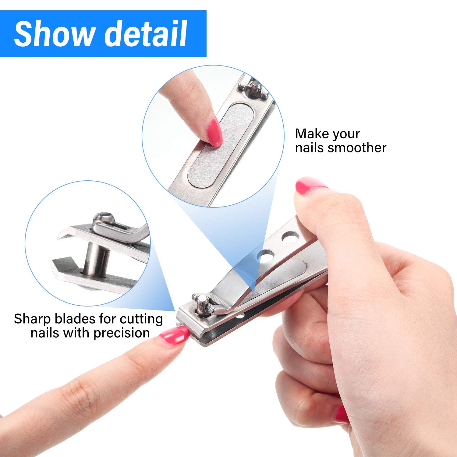 Mudder pointed-cutting-edge nail clipper ensures precise nail control and clean cuts
