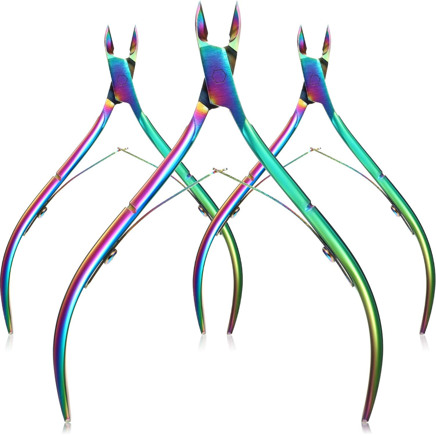 Mudder rainbow cuticle nippers pack with pointed blades for precise trimming